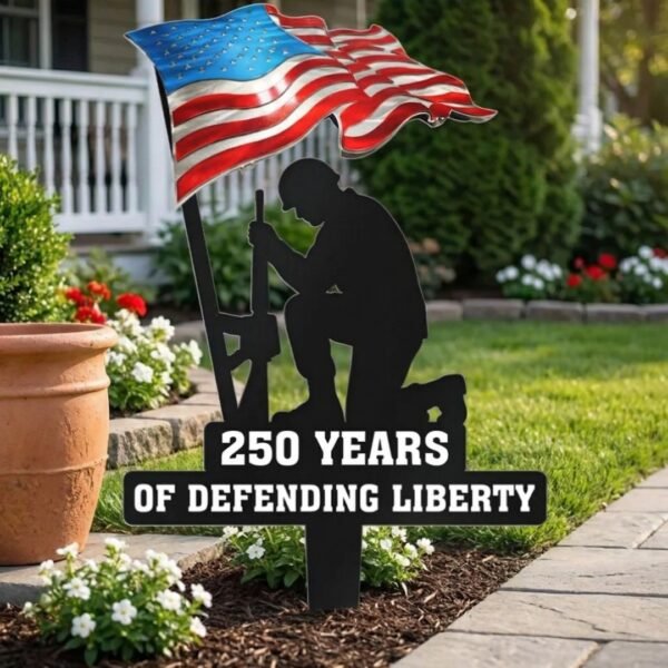 250 Years of Defending Liberty garden stake
